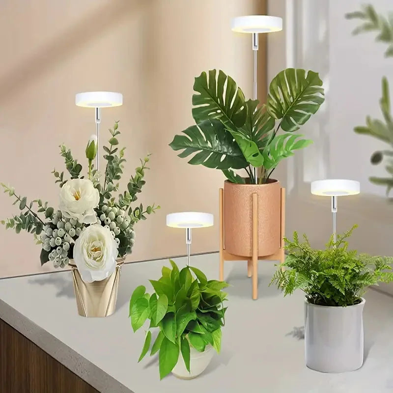 LED Full Spectrum Grow Light – Adjustable Dimmable Hydroponic Plant Lamp with Timer for Indoor Gardening