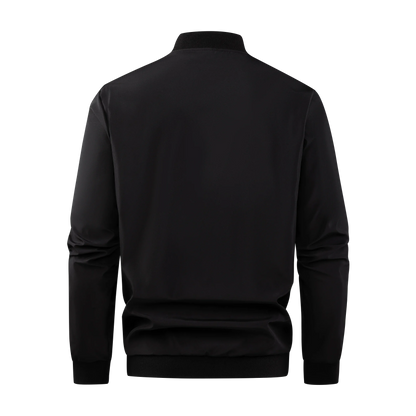 2024 Men's Spring Autumn Jacket – Short Loose Baseball Collar, Solid Color, Business Casual Thin Coat