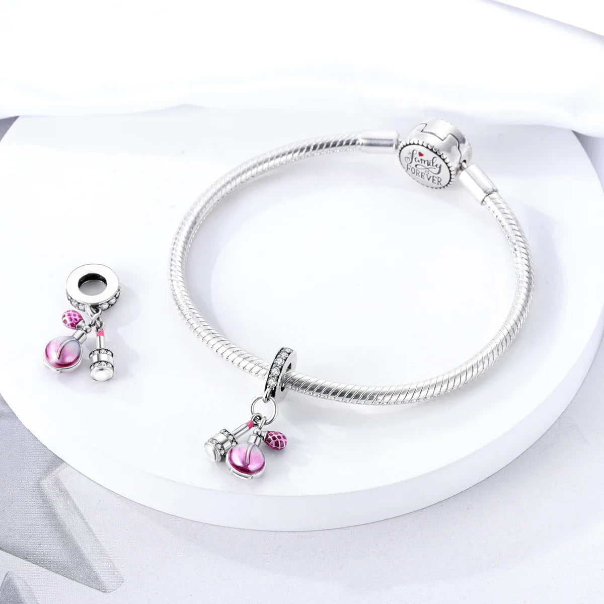 MULA Silver Plated Dangle Charms for Snake Chain Bracelet - DIY Women’s Jewelry Making Gift