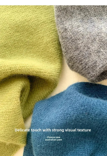 Women’s Wool Triangle Scarf – British Korean Knitted Headscarf & Warm Multi-Functional Wrap