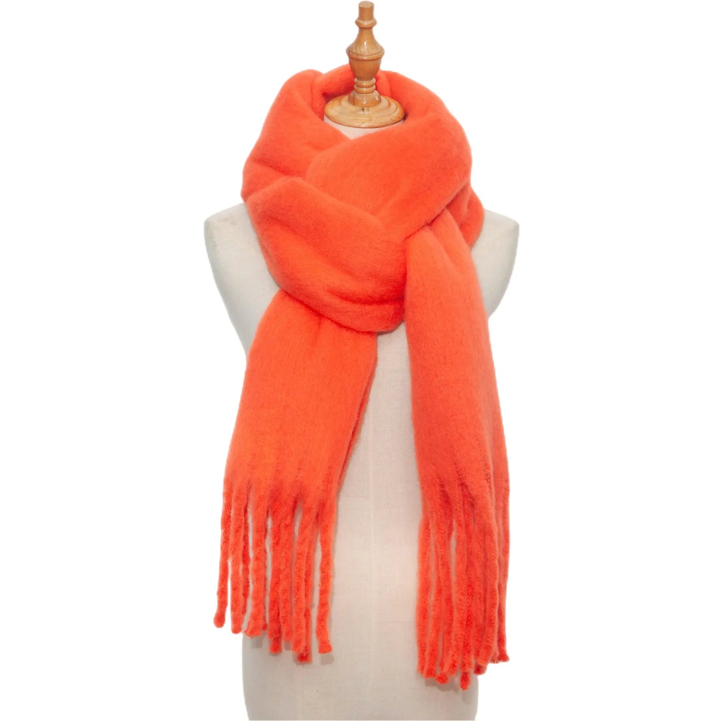 Luxury Women’s Winter Scarf – Cashmere Pashmina Shawl Wrap, Thick Soft Solid Tassel Scarf Long Stole