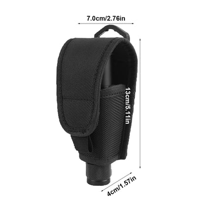 Tactical Flashlight Holster - Nylon MOLLE Torch Pouch with Waist Belt Pack for Hunting & Camping