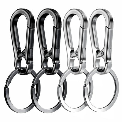 4PCS Metal Carabiner Keychain Clips - Portable Key Ring Holder Organizer for Car Keys & EDC Gear