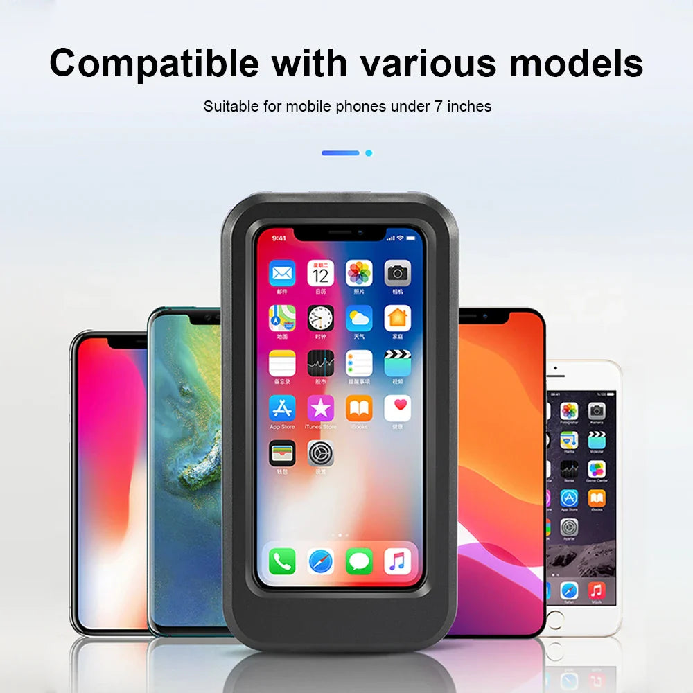 Universal Waterproof Motorcycle Bike Phone Holder - 360° Swivel Bicycle GPS Support, Adjustable Cellphone Holder for Motorcycle