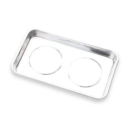 Magnetic Stainless Steel Parts Tray - Round & Square Bowl Organizer for Screws, Nuts, Bolts and Small Parts Storage