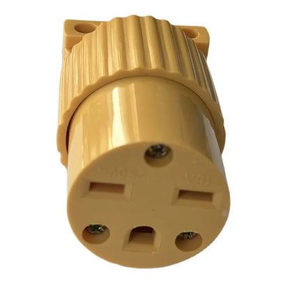 US Industrial Locking Power Plug - 15A L5-15 and L6-15 Male Female 3-Pole Wiring Connector Socket Type B Yellow