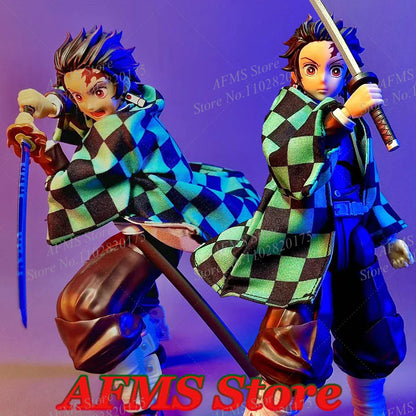 1/12 Scale Kamado Tanjirou Collectible Figure – Classic Plaid Jacket Cosplay Uniform 6-Inch Male Action Figure