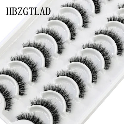 HBZGTLAD 10 Pairs 3D Faux Mink False Eyelashes – Natural Long Look Short Mink Lash Extensions for Makeup & Beauty