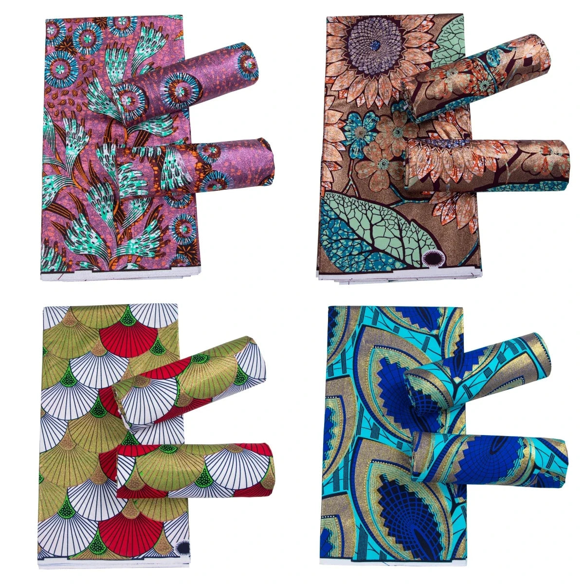 100% Cotton African Ankara Wax Fabric - 6 Yards Party Dress Sewing & Craft Print