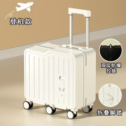 2024 Kids Ride-On Luggage with Foot Pedal – 20-Inch Mini Travel Suitcase with 6 Wheels, Folding Design for Children