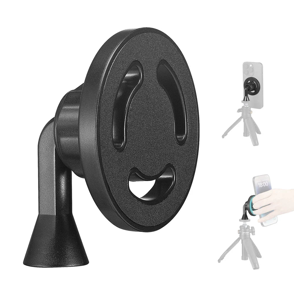 Magnetic Phone Tripod Mount Adapter with 1/4"-20 Hole - For MagSafe iPhone 15/14/13/12, Plus, Pro Max, Magsafe Case, Selfie Stick