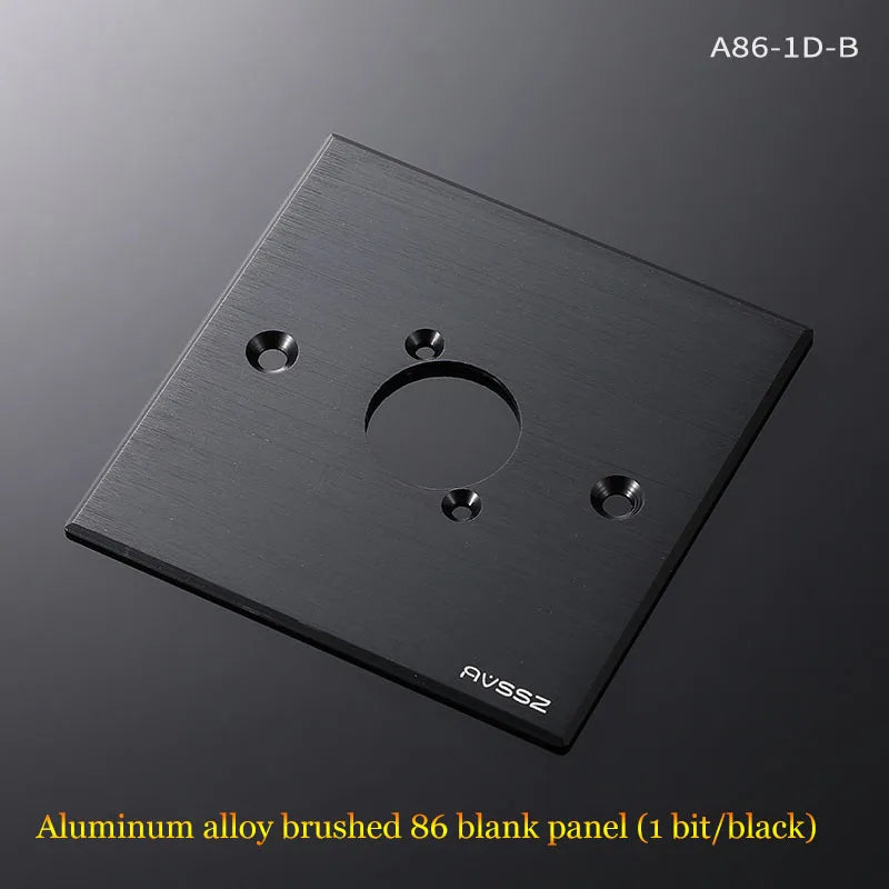 86 Panel Power Box Module - D Type 1/2/3/4 Hole Brushed Matte Blank Plate for XLR HDMI USB BNC VGA RJ45 Connections