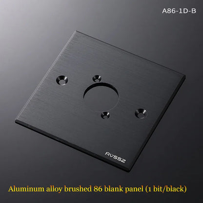 86 Panel Power Box Module - D Type 1/2/3/4 Hole Brushed Matte Blank Plate for XLR HDMI USB BNC VGA RJ45 Connections
