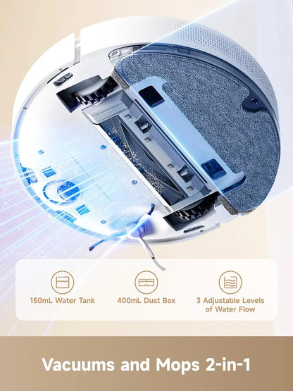 D10 Plus Gen 2 Robot Vacuum & Mop - Self Emptying Base, 6000Pa Suction and LiDAR Smart Navigation