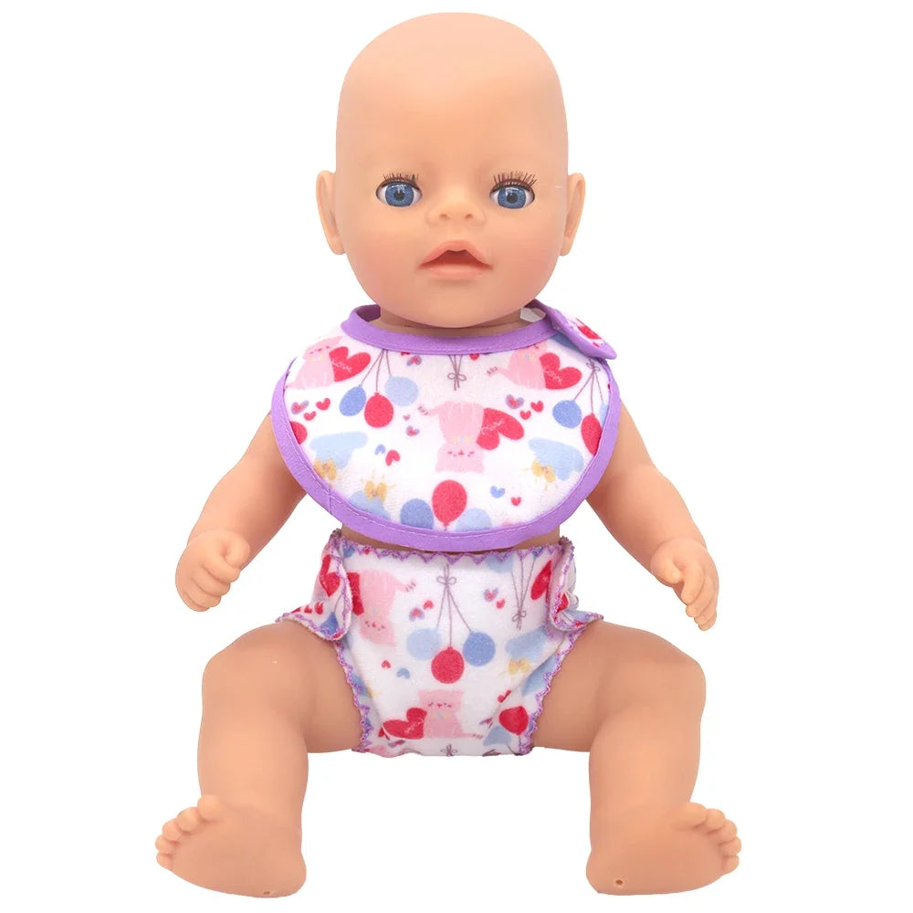 2pcs Doll Diaper Underwear Set - Baby Doll Accessories for 14-18 Inch Dolls, 43cm Baby Born Dolls & Toy Care Play
