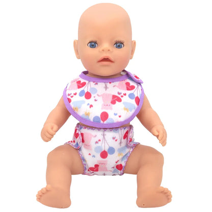2pcs Doll Diaper Underwear Set - Baby Doll Accessories for 14-18 Inch Dolls, 43cm Baby Born Dolls & Toy Care Play