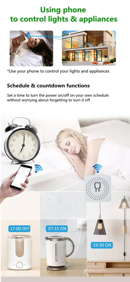 16A Mini Smart Breaker – Voice Control WiFi Switch for HomeKit, Siri, Alexa, Google, Tuya with Power Monitor