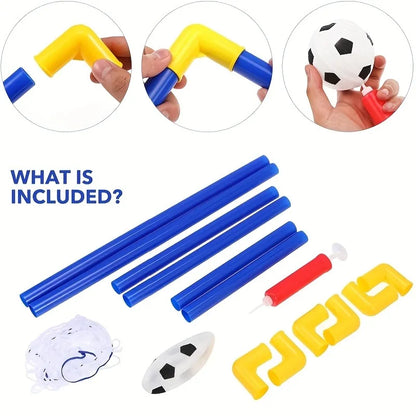 Portable Kids Soccer Goal Set - Indoor Outdoor Mini Football Net with Ball & Pump for Training and Beach Games