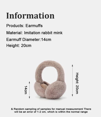 Maikun Thermal Earmuffs for Autumn & Winter - Thickened Cycling Ear Bags Imitation Rabbit Marten Ear Warmers