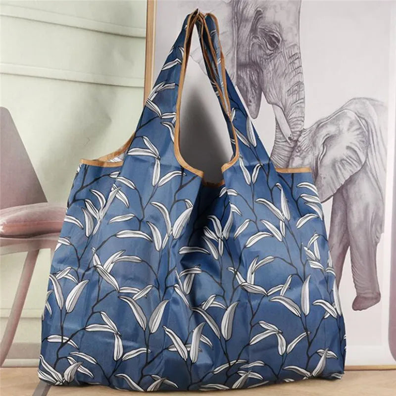 Thick Foldable Reusable Shopping Bag – Large Capacity Waterproof Eco-Friendly Grocery Storage Tote with Shoulder Strap for Supermarket & Travel Use