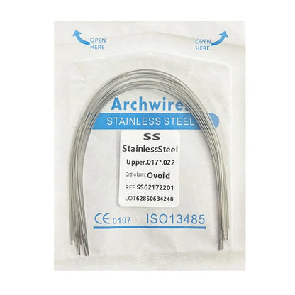 10PCS Dental Orthodontic Arch Wire Set - Stainless Steel Round & Rectangular Dentist Ovoid Form Material