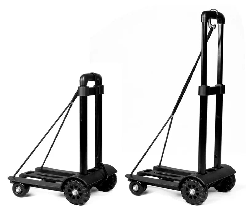 2/4-Wheeled Small Truck with Foldable Pull Rod – Portable Grocery, Luggage & Household Shopping Cart