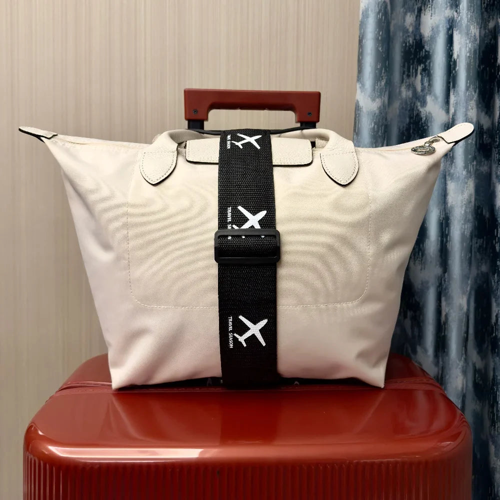 Aircraft Print Luggage Strap - Durable Nylon Suitcase Securing Belt