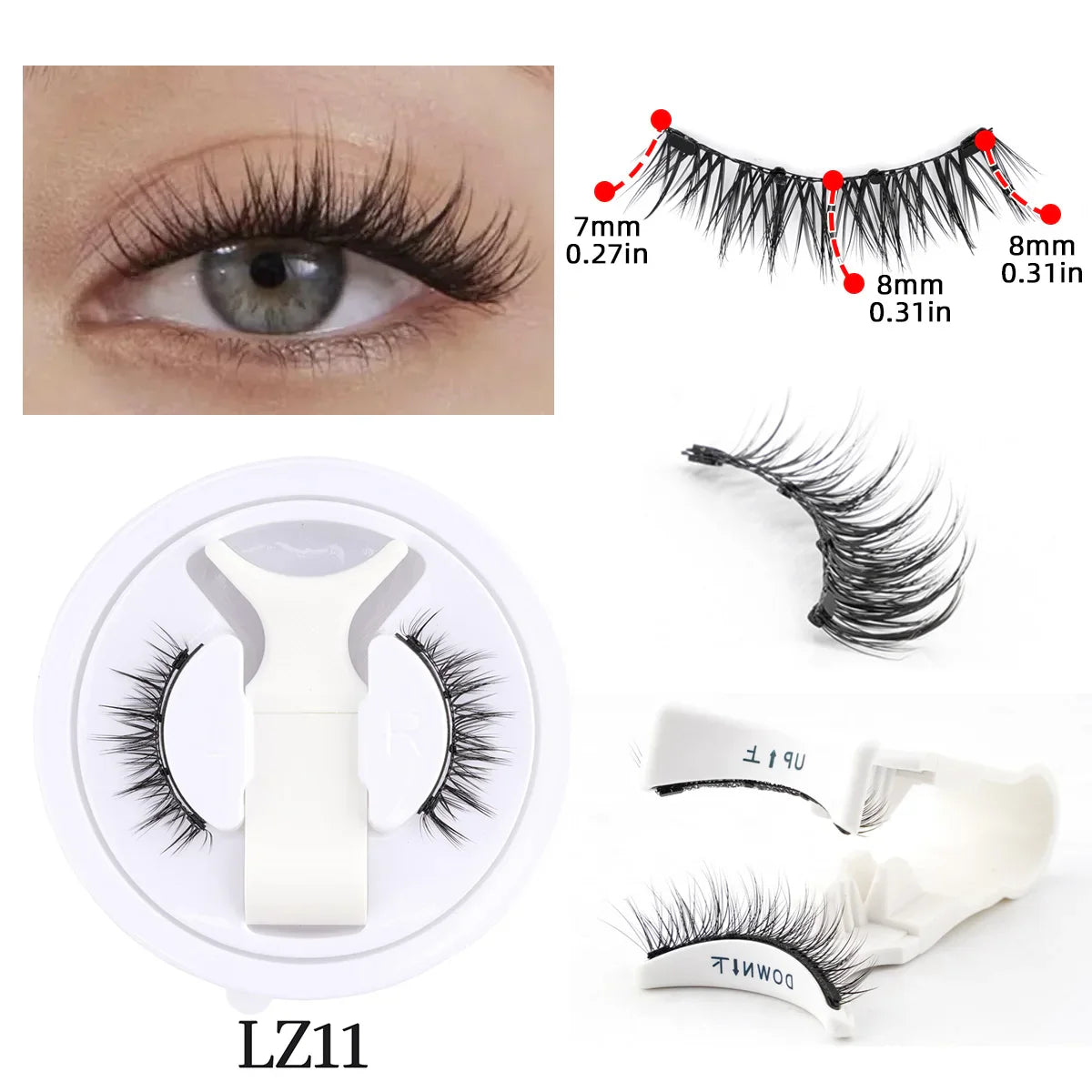 Handmade 3D Magnetic Mink Eyelashes – 1/2 Pairs Reusable False Lashes with Tweezers for Natural Long Look Makeup