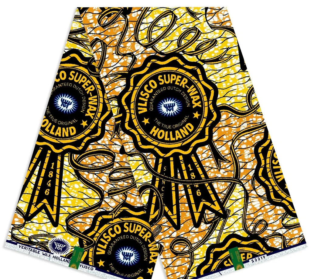 Original African Wax Print Fabric - 6 Yards Soft 100% Cotton Nigerian Ankara Pagne Batik Material