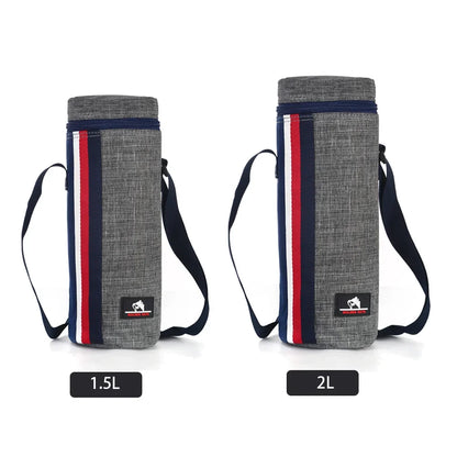 1L/2L Insulated Water Bottle Cooler Bag - Oxford Cloth Refrigerated Storage Pouch for Travel, Hiking & Climbing