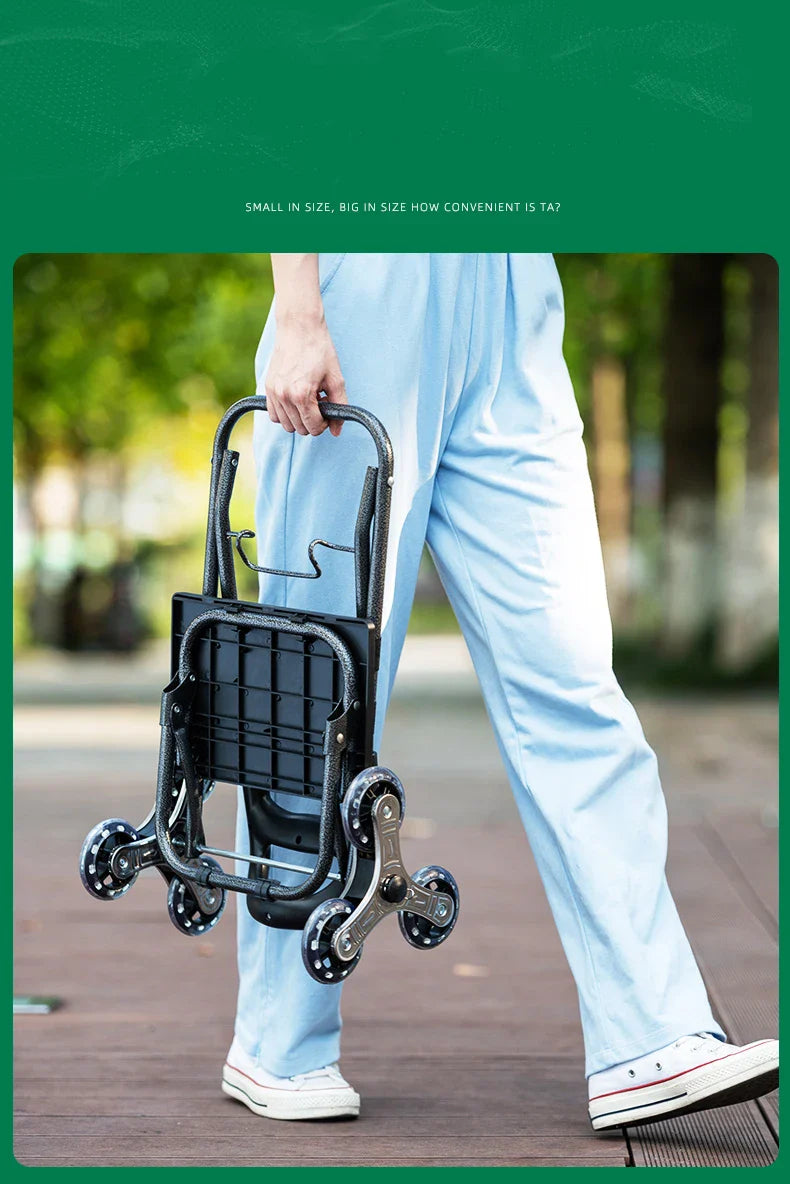 Lightweight Folding Grocery Shopping Trolley – Hand-Pull Cart for Household & Outdoor Travel