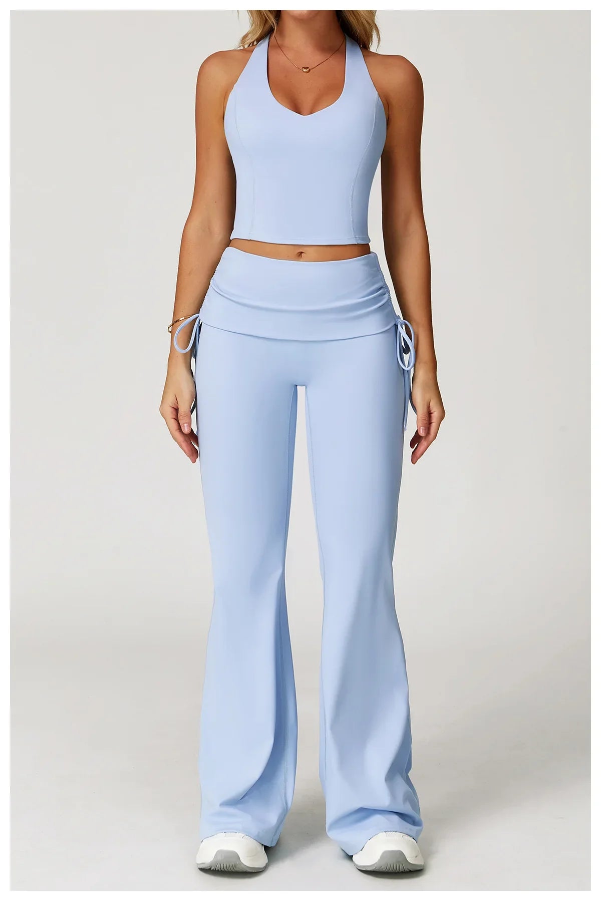 Women’s 2-Piece Tracksuit Yoga Set – High Waist Leggings & Sports Bra for Gym, Fitness & Athletic Wear