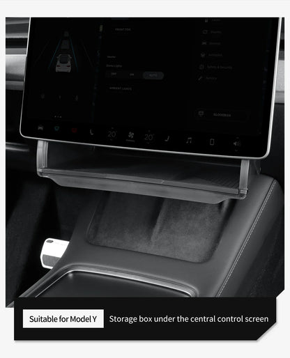 Tesla Model Y 2024 Car Storage Box – Hidden Organizer Tray Under Central Control Screen, Fits Model 3 2021-2022