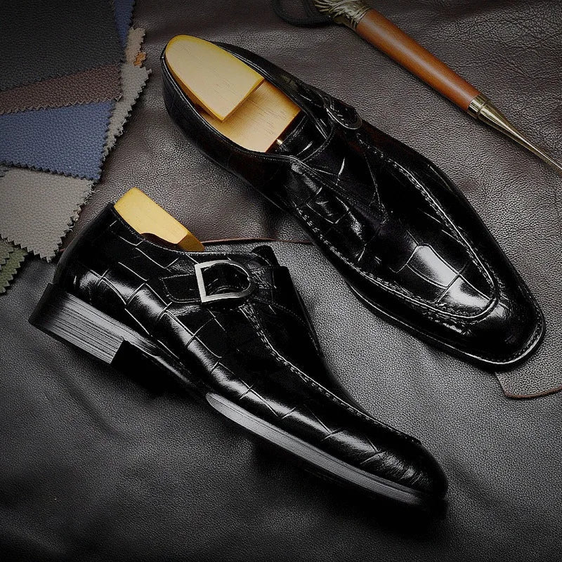 Men’s British Style Leather Oxford Shoes - Retro Carved Business Dress Shoes for Wedding & Banquet
