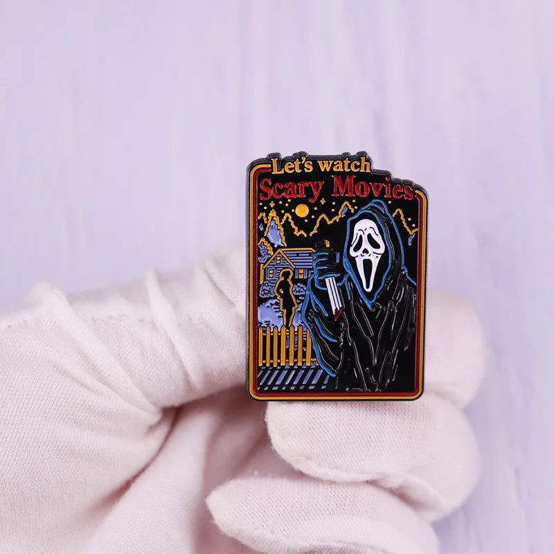 Classic Horror Skull Lapel Pin - Metal Dark Skull Brooch for Denim Jackets, Backpacks & Hat Decoration Gift