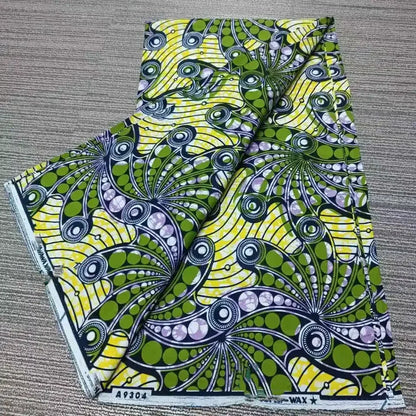 African Wax Print Fabric 6 Yards - Ghana Kente Design Ankara Kitenge Pagne