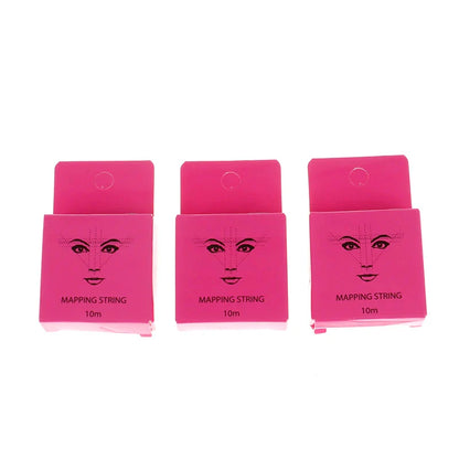 10M Pre-Inked Microblading Mapping String — Eyebrow Brow Marker Thread (White/Black/Pink) for Permanent Makeup