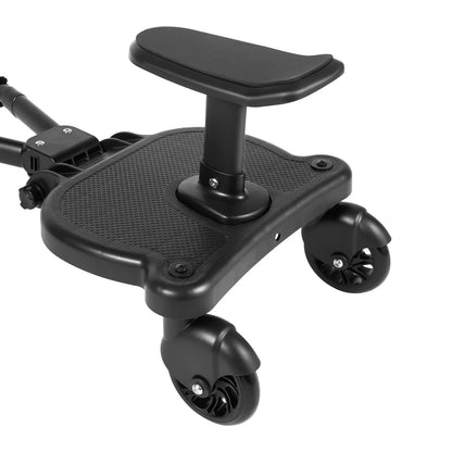 2-in-1 Universal Stroller Buggy Board with Detachable Seat – Pram Pedal Adapter for Kids, 25kg Load Capacity