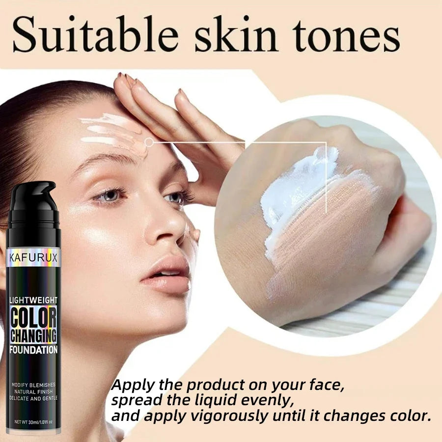 Magic Color Changing Foundation - Soft Matte Long-Lasting Hydrating Makeup Base for All Skin Tones