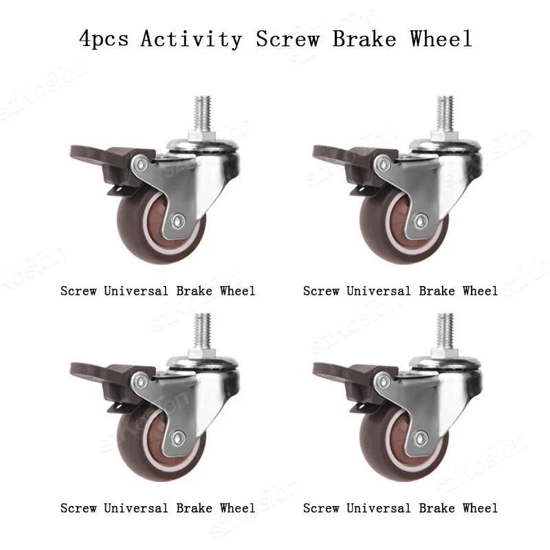 4pcs Soft Rubber Furniture Casters - Quiet Swivel Roller Wheels for Trolleys, Cribs, Beds & Home Use