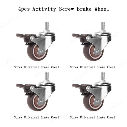 4pcs Soft Rubber Furniture Casters - Quiet Swivel Roller Wheels for Trolleys, Cribs, Beds & Home Use