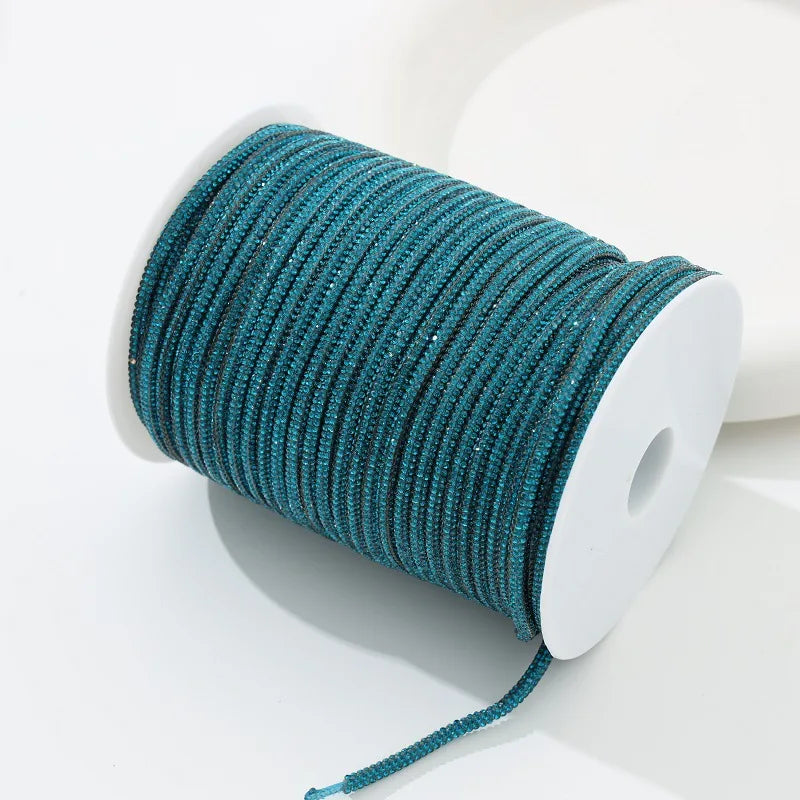 Rhinestone Cord Trim - 10-50 Yard Sparkling DIY Craft String for Clothing, Shoes, Bags & Wedding Decor