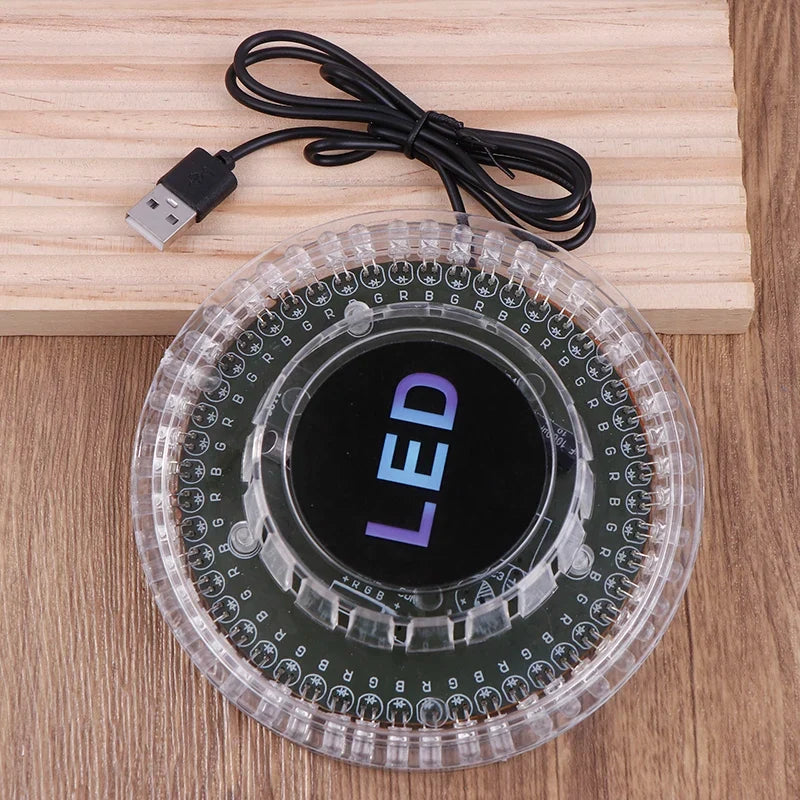 Sound Activated RGB Disco Ball Light - USB Rotating LED Party Stage Lamp for KTV Bar Events and Home Entertainment