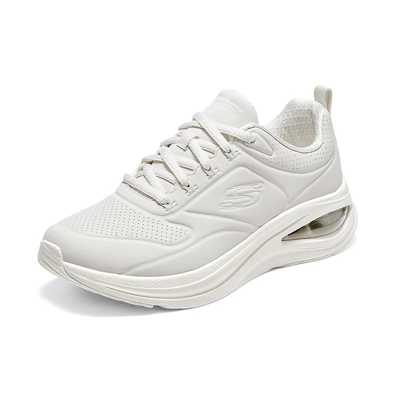 Skechers Women's Running Shoes - Leather Lace-Up Outdoor Sneakers, Anti-Skid Sports Tennis & Lightweight Walking Shoes