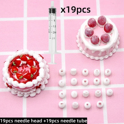 19pcs Mini Nozzle Set - Pottery Clay & Dessert Food Toy Piping Tips, Milk Cream & DIY Miniature Cake Tools