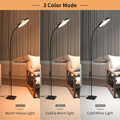 LED Floor Reading Lamp - Dimmable Gooseneck Task Light for Table or Floor Use