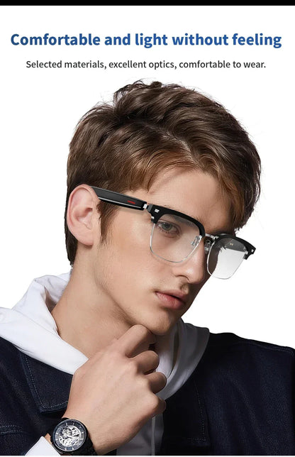 Hiwego Smart Glasses – Blue Light Filtering Polarized Lenses with Audio, Built-in Mic, Speakers, Touch & Voice Assistant for Music