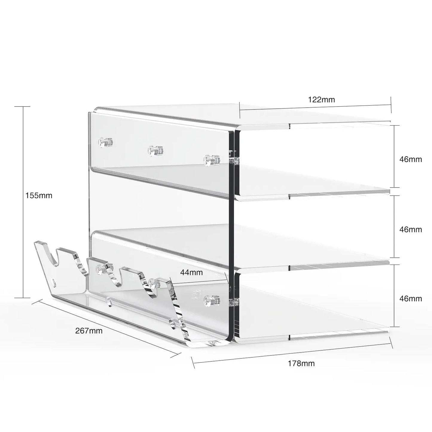 3-Tier Acrylic Keyboard & Mouse Organizer – Desktop Storage Stand for Study Room & Office