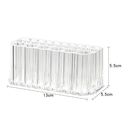 26 Holes Acrylic Nail Brush Organizer - Nail Art Tool Storage Display Holder Case For Makeup Cosmetics Pens