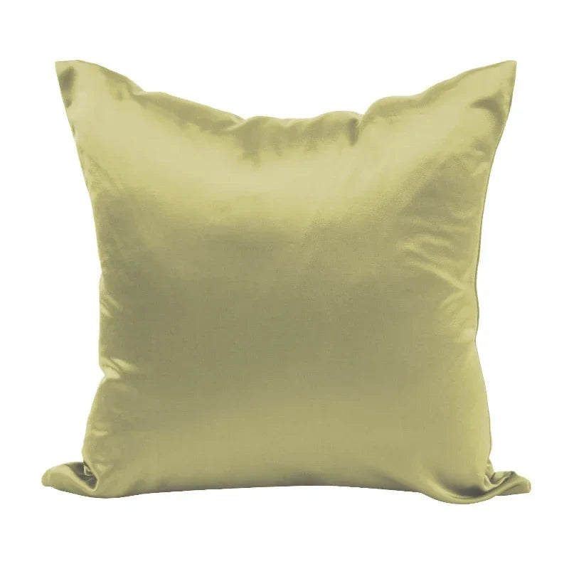 Silky Satin Pillow Cover - Smooth Decorative Cushion Case for Sofa & Bed